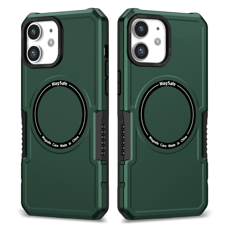 

For iPhone 11 MagSafe Shockproof Armor Phone Case(Dark Green)
