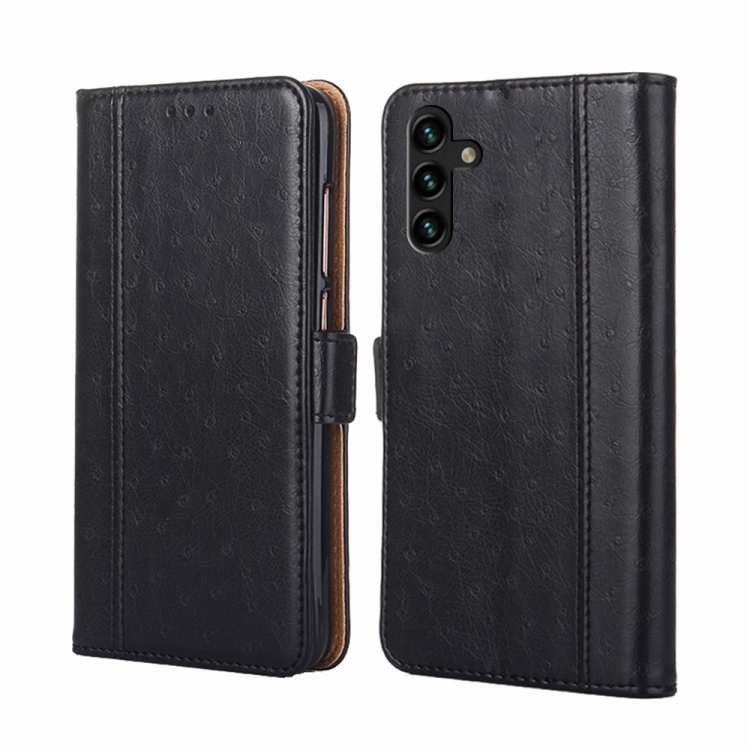 

For Samsung Galaxy A13 5G Ostrich Texture Flip Leather Phone Case(Black)