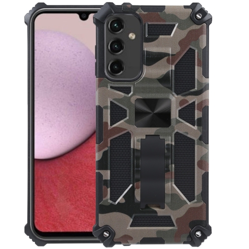 

For Samsung Galaxy A14 5G Camouflage Armor Kickstand TPU + PC Magnetic Phone Case(Army Green)