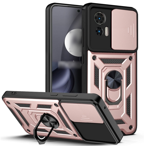 

For Motorola Edge 30 Neo Sliding Camera Cover Design TPU+PC Phone Case(Rose Gold)