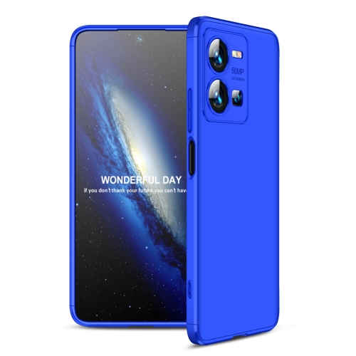 

For vivo Y35 2022 GKK Three Stage Splicing Full Coverage PC Phone Case(Blue)