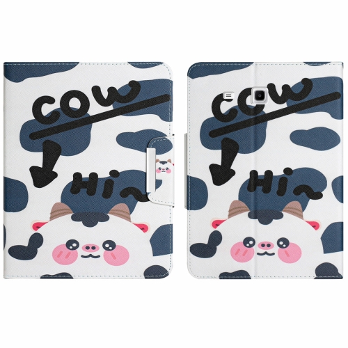

For Samsung Galaxy Tab E 9.6 Colored Drawing Horizontal Flip Leather Tablet Case(Cow)