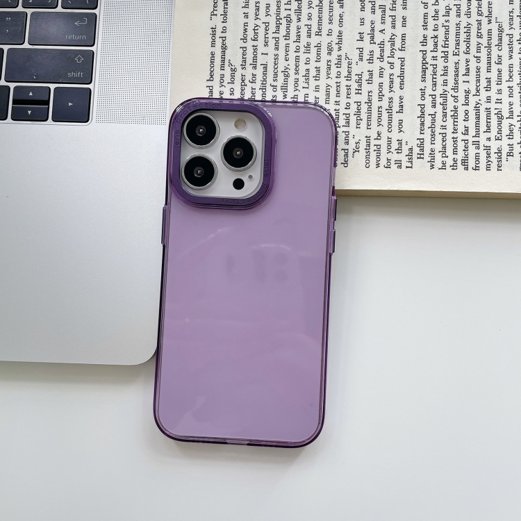 

For iPhone 14 Pro Max PC Transparent Phone Case(Purple)