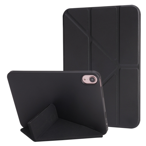 

For iPad 10th Gen 10.9 2022 Millet Texture PU + Silicone 3-folding Leather Tablet Case(Black)