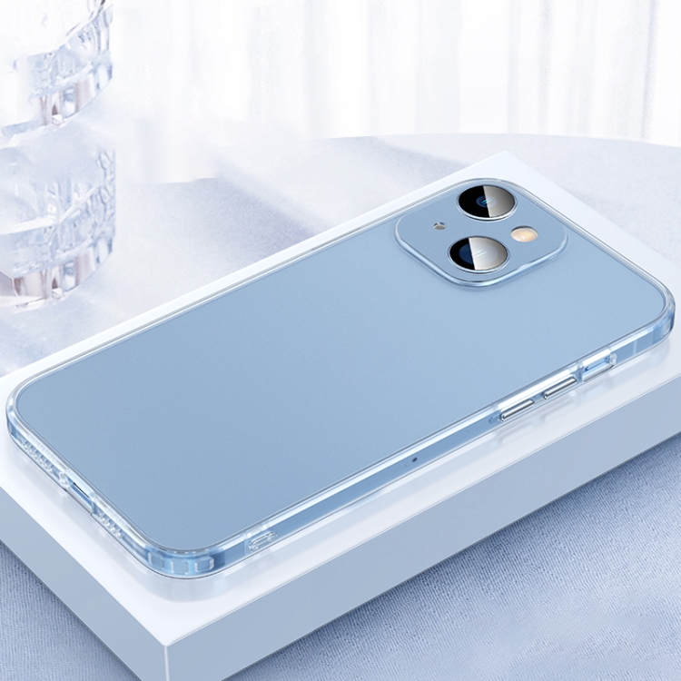 

For iPhone 14 Plus 2 in 1 Skin Feel Frosted Phone Case with Lens Film(Translucent)