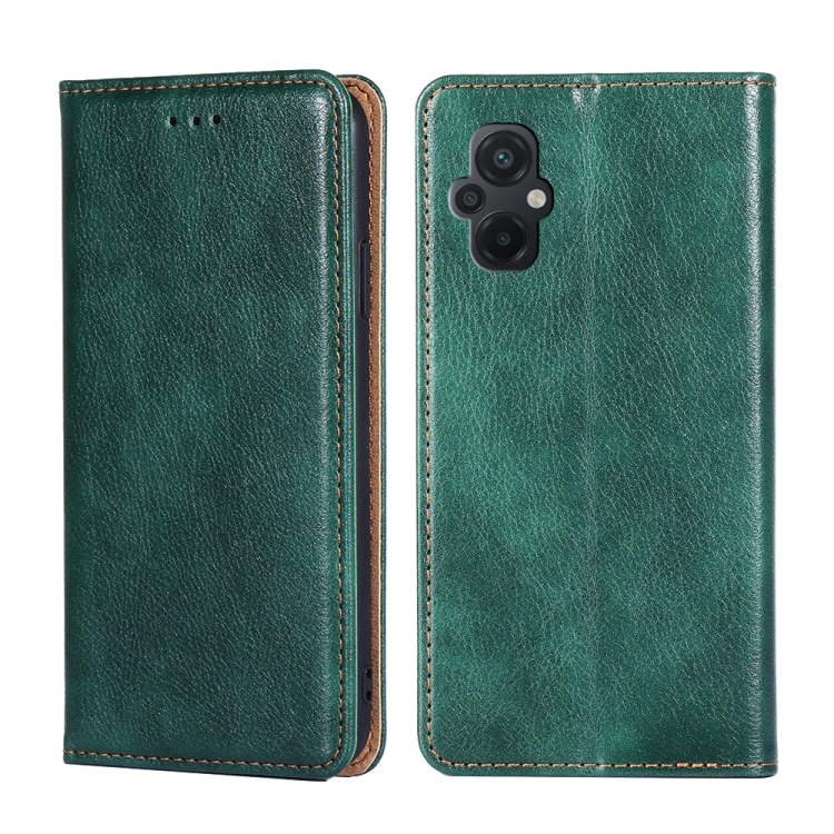 

For Xiaomi Poco M5 4G Gloss Oil Solid Color Magnetic Leather Phone Case(Green)