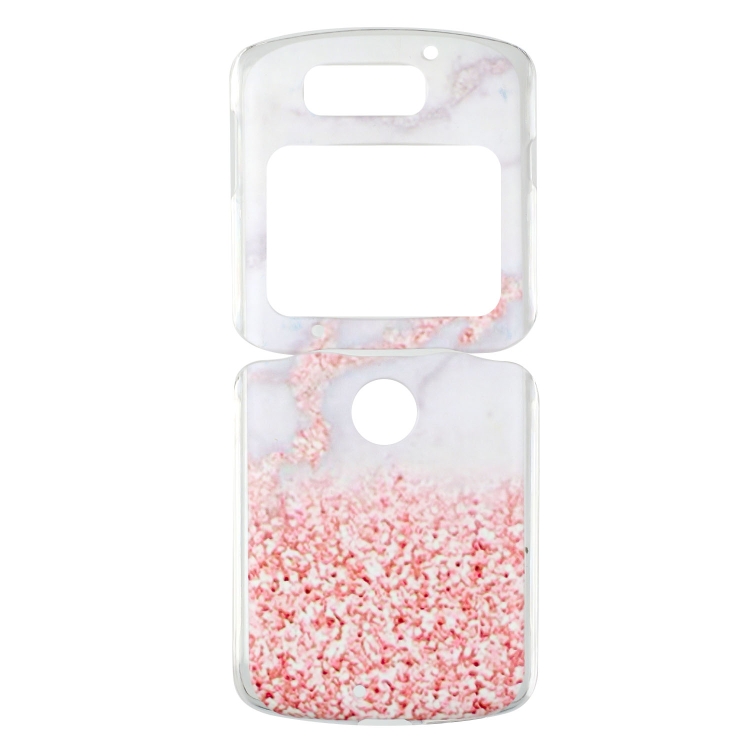 

For Motorola Razr 5G Foldable Colored Drawing PC Phone Case(Pink White Marble)