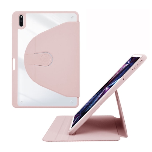 

For Huawei MatePad 11 2021 Acrylic 360 Degree Rotation Holder Tablet Leather Case(Baby Pink)
