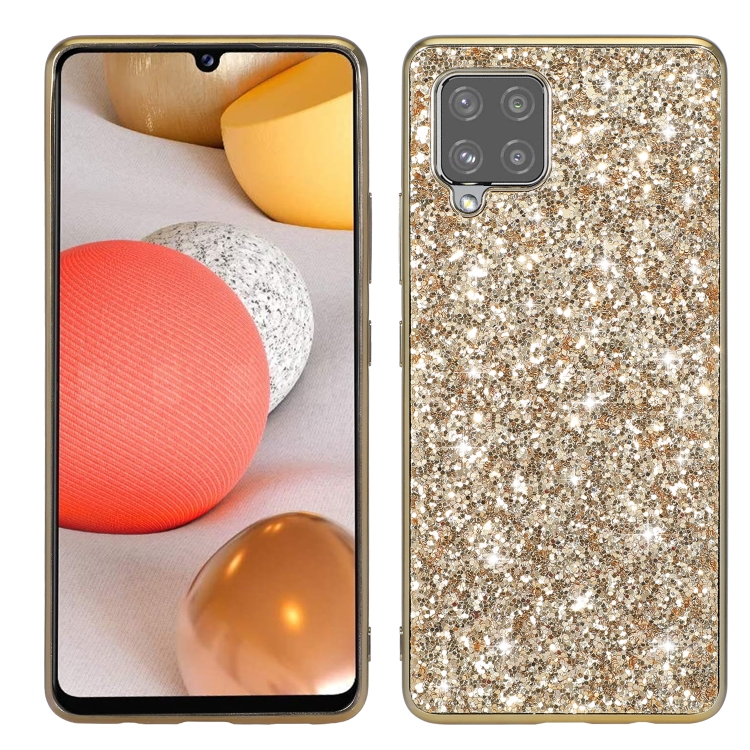 

For Samsung Galaxy A12 5G Glitter Powder Shockproof TPU Phone Case(Gold)