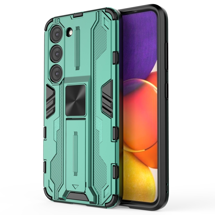 

For Samsung Galaxy S23 5G Supersonic PC + TPU Shock-proof Phone Case with Holder(Green)