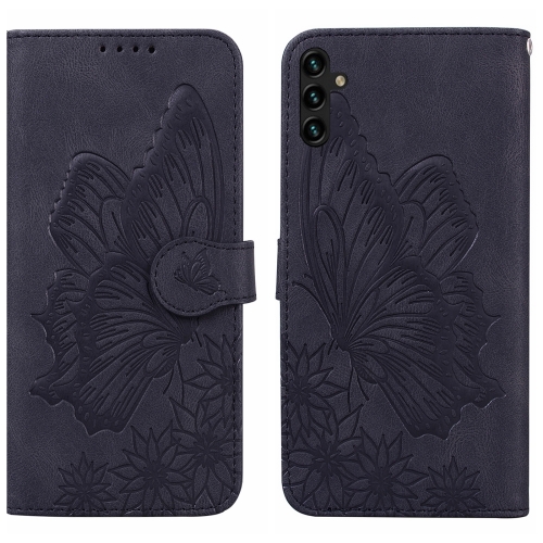 

For Samsung Galaxy A14 5G Retro Skin Feel Butterflies Embossing Horizontal Flip Leather Phone Case(Black)