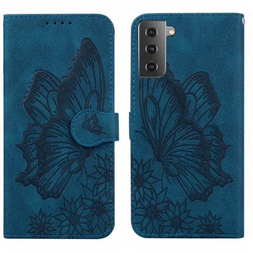 

For Samsung Galaxy S23 5G Retro Skin Feel Butterflies Embossing Horizontal Flip Leather Phone Case(Blue)