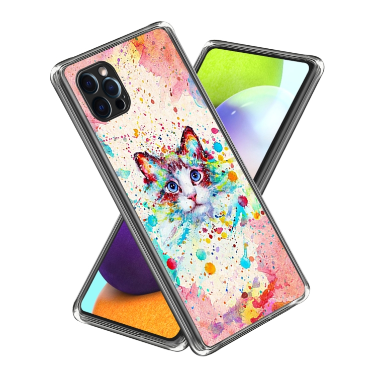 

For iPhone 14 Pro Laser IMD Pattern TPU Phone Case(Cat)
