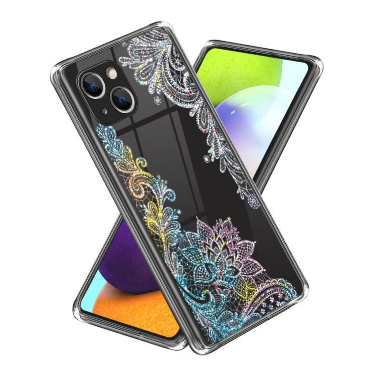 

For iPhone 13 Laser IMD Pattern TPU Phone Case(Flower)