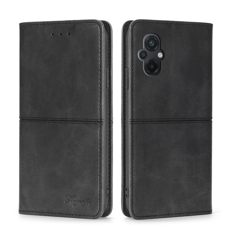 

For Xiaomi Poco M5 4G Cow Texture Magnetic Leather Phone Case(Black)