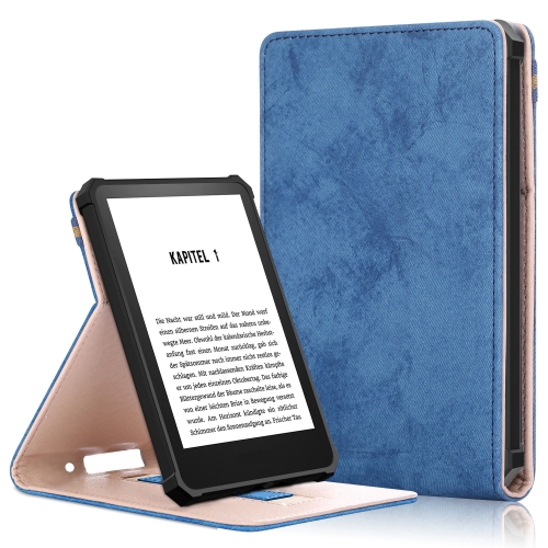 

For Amazon Kindle 11th Gen 2022 6.0 inch Marble Cloth Texture Leather Tablet Smart Case(Dark)