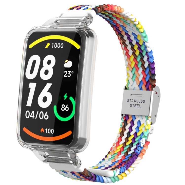 

For Xiaomi Mi Band 7 Pro Braided Nylon Buckle Integrated Watch Band(Rainbow)