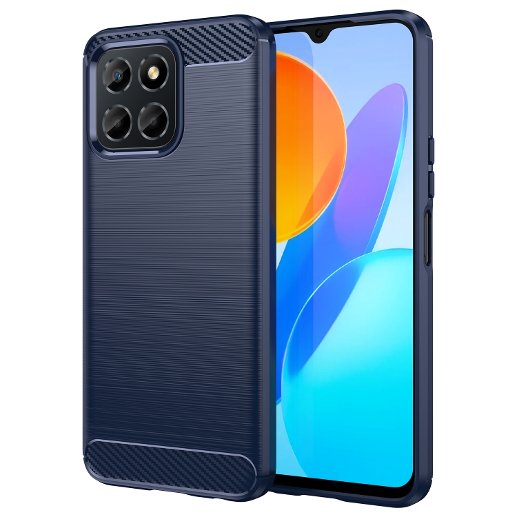 

For Honor Play 6C Brushed Texture Carbon Fiber TPU Phone Case(Blue)