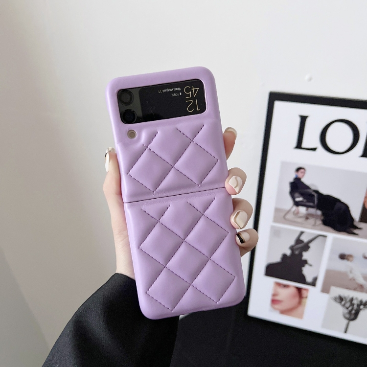 

For Samsung Galaxy Z Flip3 5G Diamond Pattern Fold Protective Phone Case(Purple)