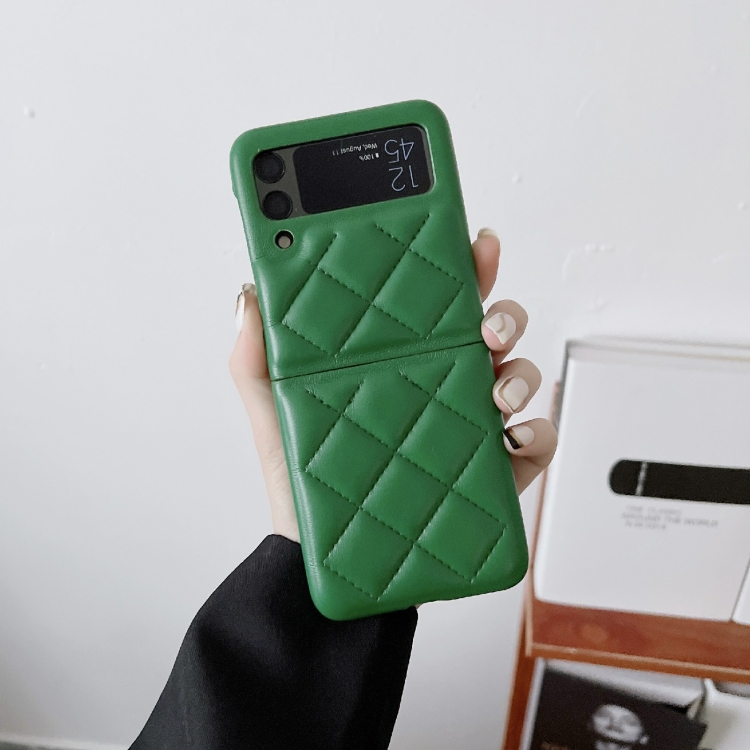 

For Samsung Galaxy Z Flip3 5G Diamond Pattern Fold Protective Phone Case(Green)