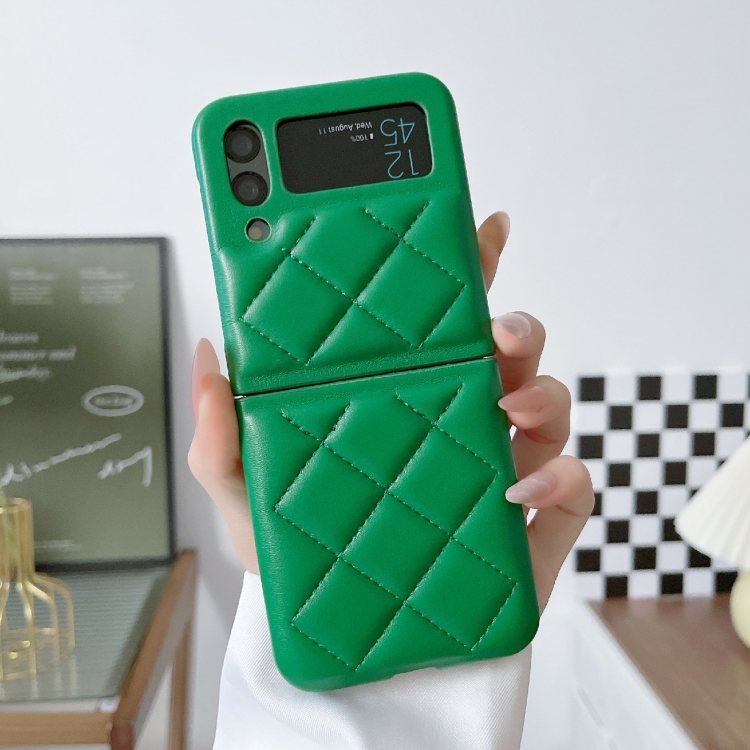 

For Samsung Galaxy Z Flip4 Diamond Pattern Fold Protective Phone Case(Green)