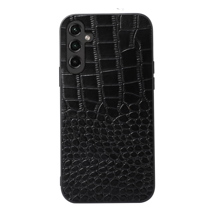 

For Samsung Galaxy A14 5G Crocodile Texture Genuine Leather Phone Case(Black)