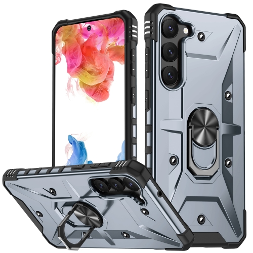 

For Samsung Galaxy S23+ 5G Ring Holder Phone Case(Grey)
