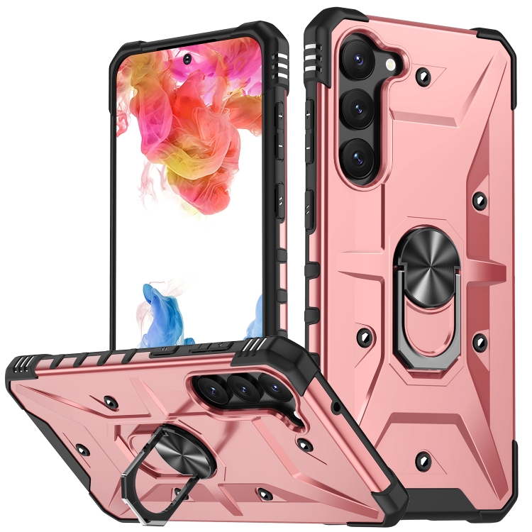 

For Samsung Galaxy S23+ 5G Ring Holder Phone Case(Rose Gold)