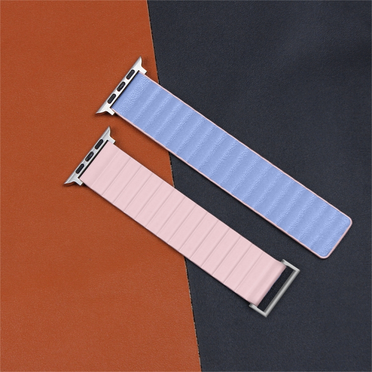 

TPU Magnetic Watch Band For Apple Watch Ultra 49mm / Series 8&7 45mm / SE 2&6&SE&5&4 44mm / 3&2&1 42mm(Pink+ Sierra Blue)