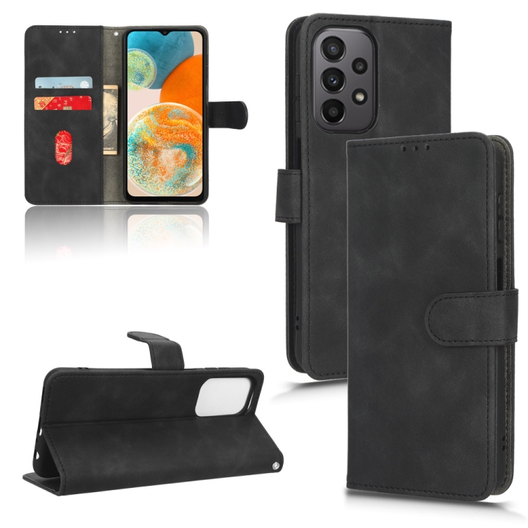 

For Samsung Galaxy A23 4G Global Skin Feel Magnetic Flip Leather Phone Case(Black)