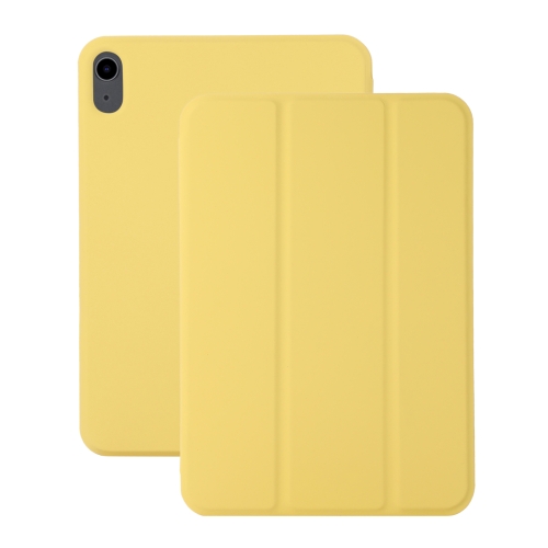For iPad 10th Gen 10.9 2022 3-fold Magnetic Leather Smart Tablet Case(Yellow)