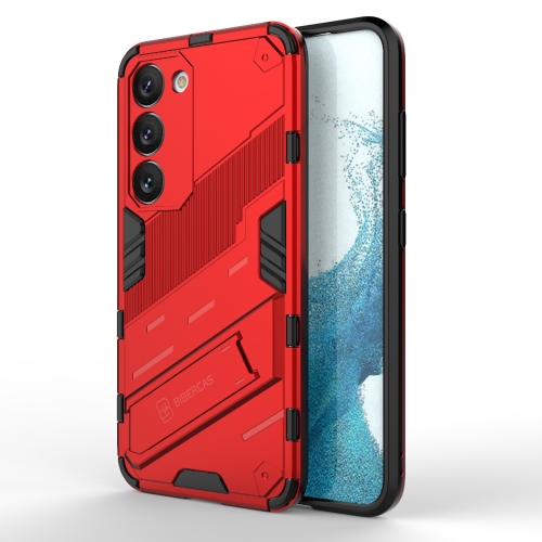 

For Samsung Galaxy S23 5G Punk Armor 2 in 1 PC + TPU Shockproof Phone Case with Invisible Holder(Red)