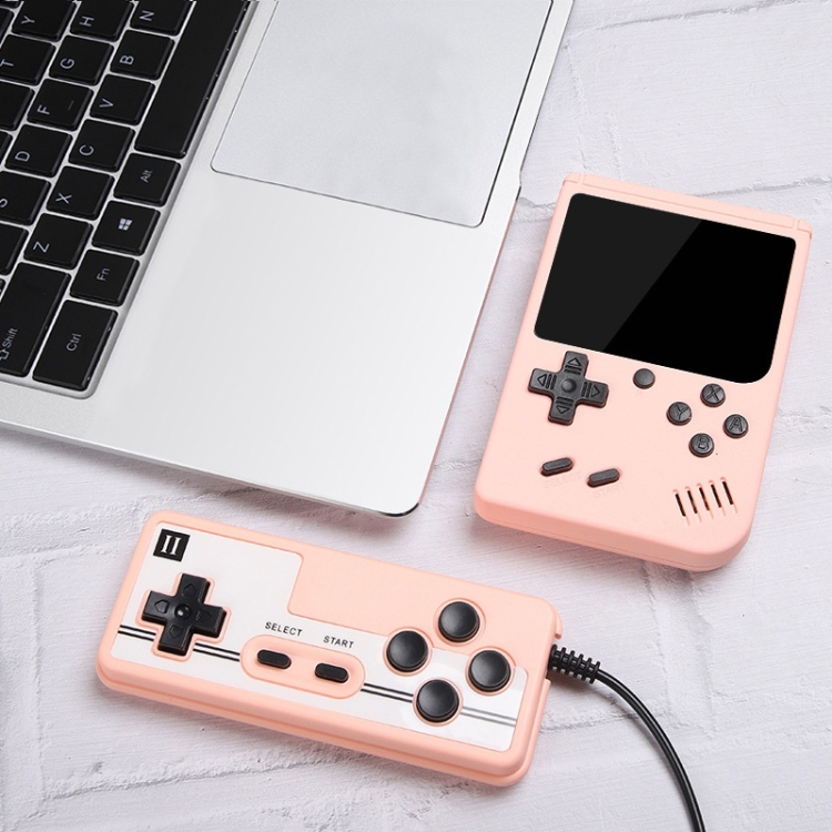 

MK800 Doubles 3.0 inch Macaron Mini Handheld Game Console Built-in 800 Games(Pink)