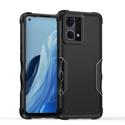 

For OPPO Reno7 4G Non-slip Shockproof Armor Phone Case(Black)