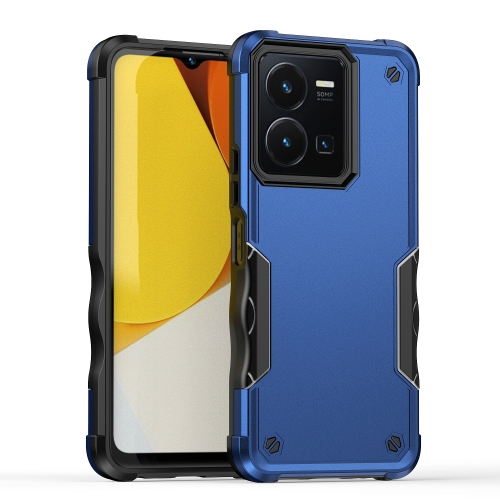 

For vivo Y35 / Y22s / Y22 Non-slip Shockproof Armor Phone Case(Blue)