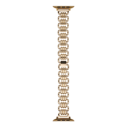 

U-chain Metal Watch Band For Apple Watch Ultra 49mm / Series 8&7 45mm / SE 2&6&SE&5&4 44mm / 3&2&1 42mm(Gold)