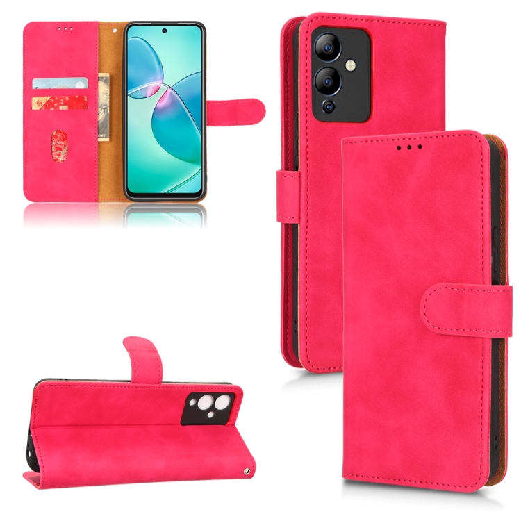 

For Infinix Hot 12i Skin Feel Magnetic Flip Leather Phone Case(Rose Red)