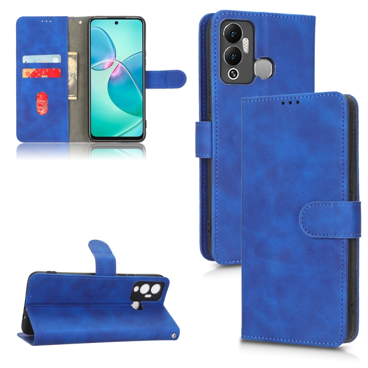 

For Infinix Hot 12 Play Skin Feel Magnetic Flip Leather Phone Case(Blue)
