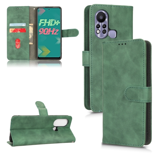 For Infinix Hot 11s Skin Feel Magnetic Flip Leather Phone Case(Green)