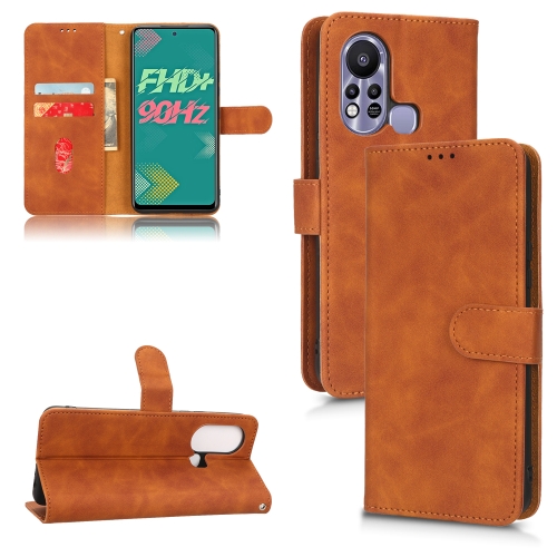 For Infinix Hot 11s Skin Feel Magnetic Flip Leather Phone Case(Brown)
