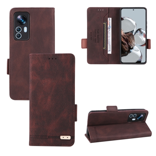 

For Xiaomi 12T / 12T Pro / Redmi K50 Ultra Magnetic Clasp Leather Phone Case(Brown)