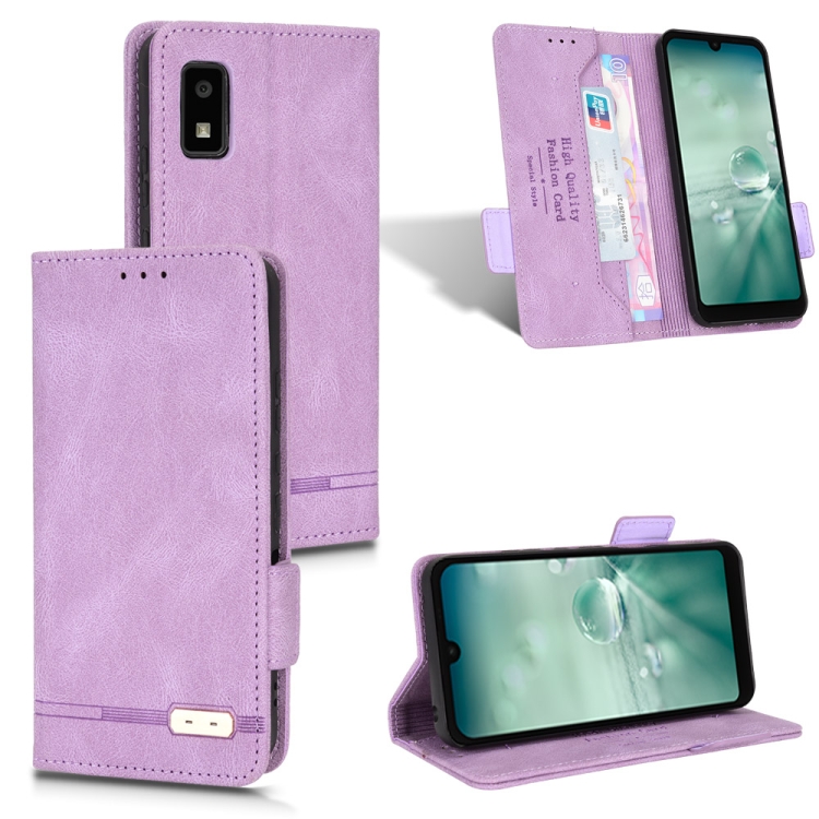 

For Sharp Aquos Wish SHG06 Magnetic Clasp Leather Phone Case(Purple)
