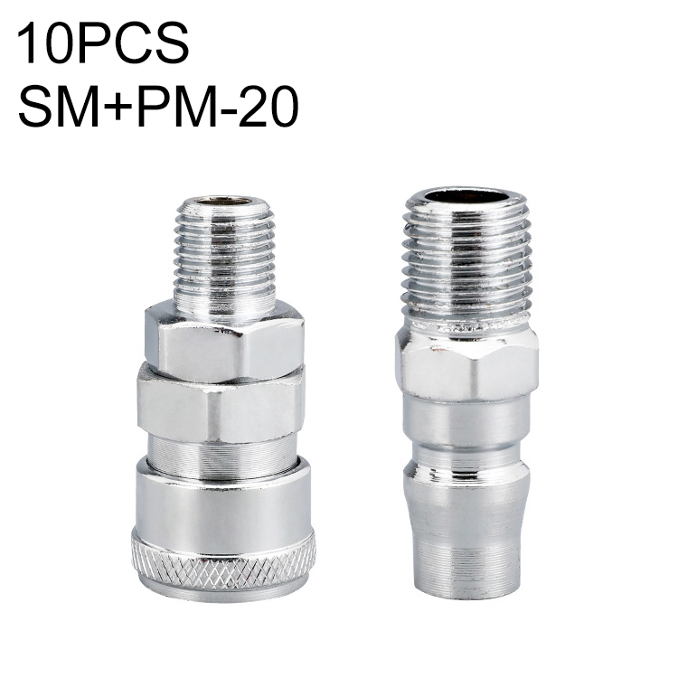 

LAIZE SM+PM-20 10pcs C-type Self-lock Air Tube Pneumatic Quick Fitting Connector
