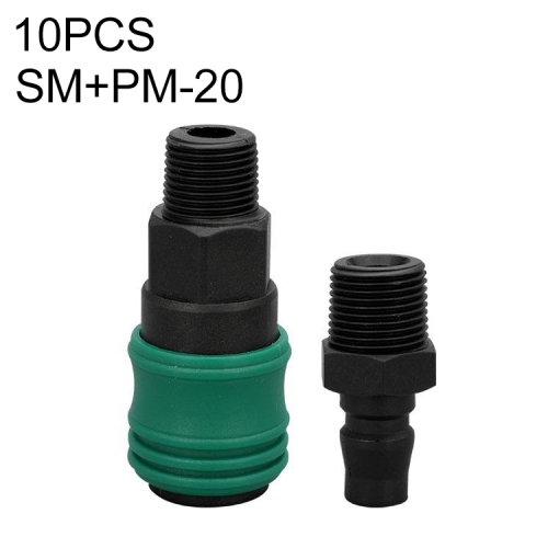 

LAIZE SM+PM-20 10pcs Plastic Steel C-type Self-lock Pneumatic Components