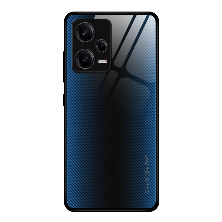 

For Xiaomi Redmi Note 12 Pro 5G China Texture Gradient Glass TPU Phone Case(Blue)
