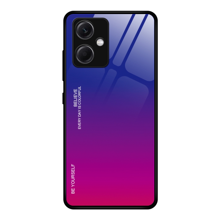 

For Xiaomi Redmi Note 12 Gradient Color Glass Phone Case(Purple Red)