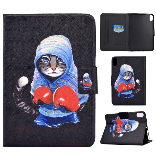 

For iPad 10th Gen 10.9 2022 Electric Pressed Colored Drawing Smart Leather Tablet Case(Boxing Cat)