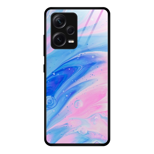 

For Xiaomi Redmi Note 12 Pro+ Marble Pattern Glass Phone Case(Pink)