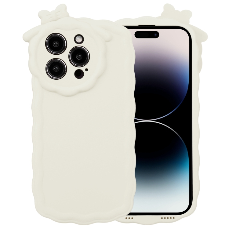 

For iPhone 11 Pro Max Bowknot Liquid Silicone Phone Case(White)