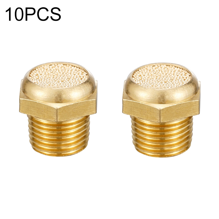 

LAIZE 10pcs Semi Copper Flat Pneumatic Muffler, Caliber:1 Point